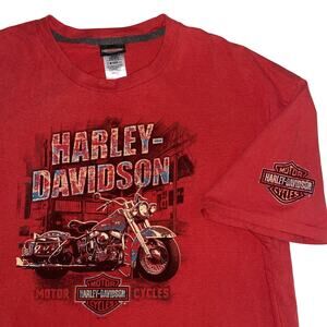 Harley Davidson Red Rock Las Vegas Nevada Motorcycle Skull Logo T-shirt